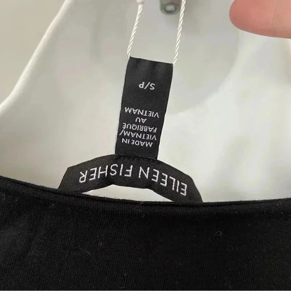 NWT Eileen Fisher Tie Front Jewel Neck Sleeveless Jersey Knit Dress size Small - Picture 9 of 13